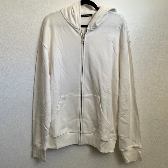 NEW Naked Wardrobe Boyfriend Oversized Full Zip Hoodie in White - Picture 2 of 10
